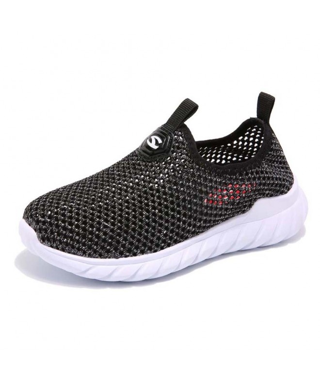 Running Boys Breathable Mesh Sneakers Lightweight Kids Casual Strap Running Shoes - Black - CW180M8GXW3 $39.21