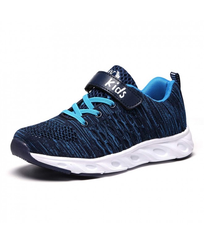 Running Boy's Outdoor Sneakers Lightweight Flyknit Athletic Running Shoes Sports - Blue Tya55 - CI18HC2TSXN $53.86