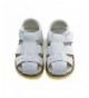 Sandals Kids Summer Outdoor Sandals Boys Girls Closed-Toe Leather Lined Strap Beach Shoes (Toddler/Little Kid - White-1 - C71...
