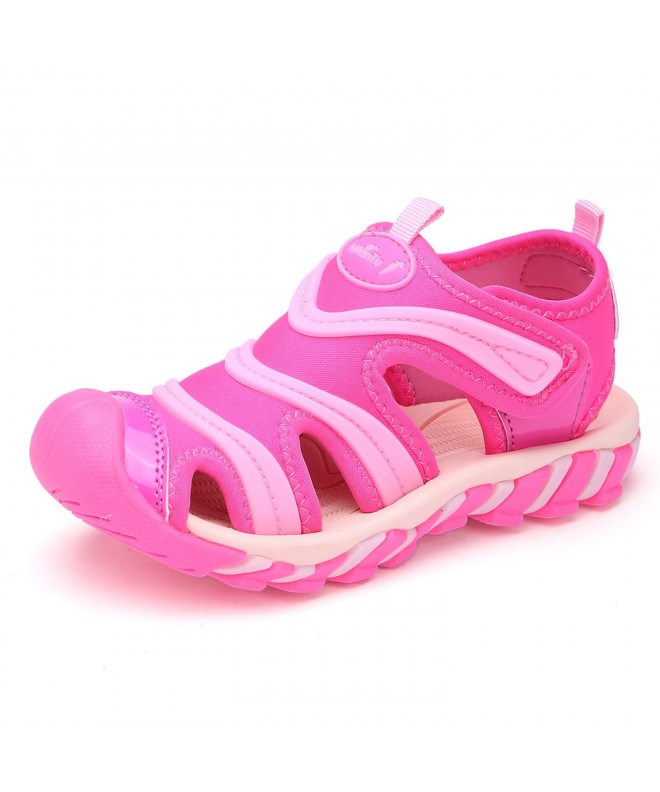 Sandals Boy's and Girl's Sports Sandals Breathable Closed-Toe Summer Outdoor Athletic Beach Shoes - Pink - CP1896LNRZR $31.03