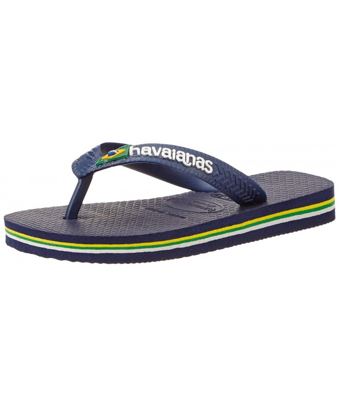 Sandals Brasil Logo Flip-Flop Sandals Brazilian Flag Design - (Toddler/Little Kid) - Navy Blue - CT1169AJVTH $42.33