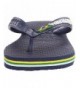 Sandals Brasil Logo Flip-Flop Sandals Brazilian Flag Design - (Toddler/Little Kid) - Navy Blue - CT1169AJVTH $42.33
