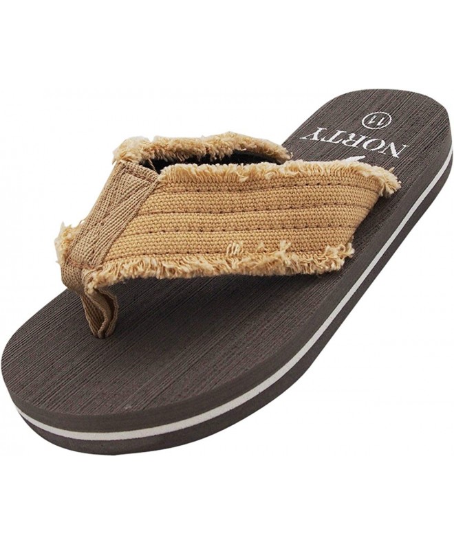 Sandals Boy's Lightweight Thong Flip Flop Sandal for Everyday - Beach or Pool - Runs 1 Size Small - Tan - C618EOK3I4W $22.11