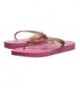 Sandals Kids Flores Sandal Flip Flop - Shocking Pink/Rose Gold - C81860QCWYC $29.25