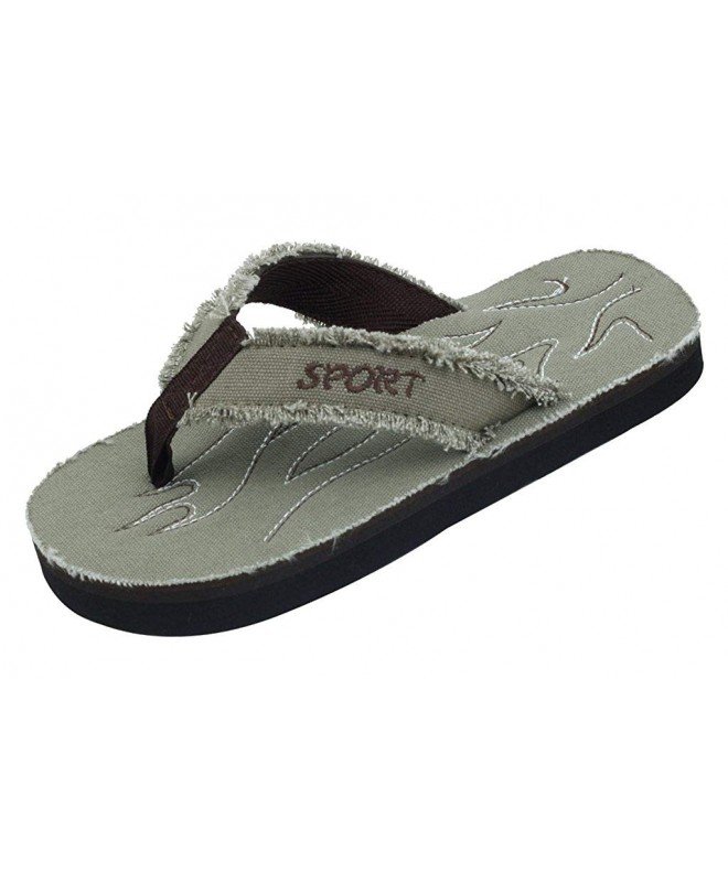 Sandals New Starbay Brand Boy's Light Weight Canvas Flip Flops Sandals - Khaki - C612KQEI5W1 $28.45