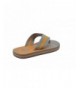 Sandals Boys' Flip Flop Little Kid Striped Thong Sandal with Printed Footbed - Grey Tropical - CM18OK2WCGN $28.95