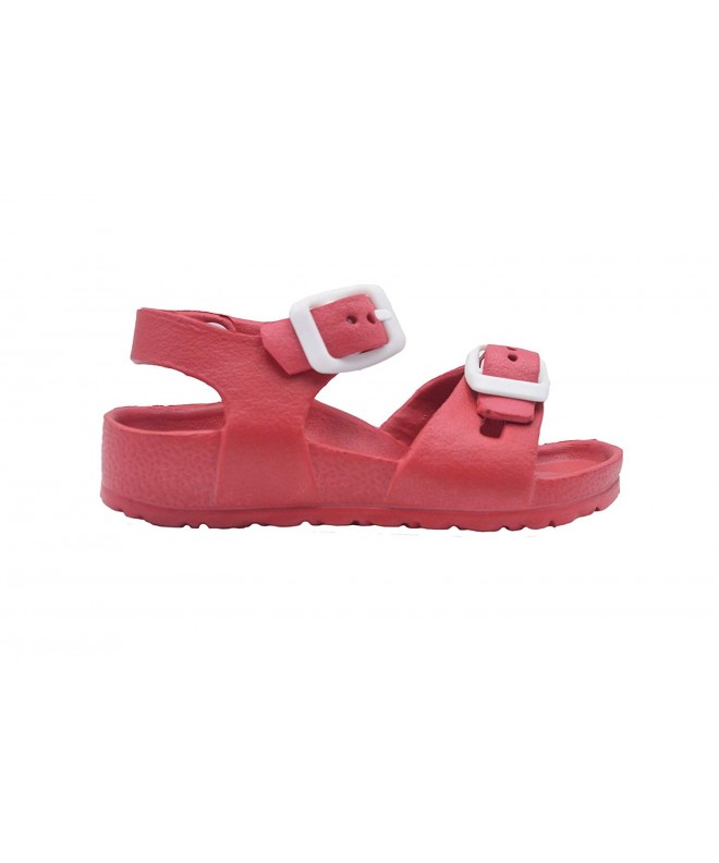 Sandals Toddler Boys Sandal Kids Blown Eva Slide Shoe with Buckle Strap - Red - CQ18OQEOY7U $27.97