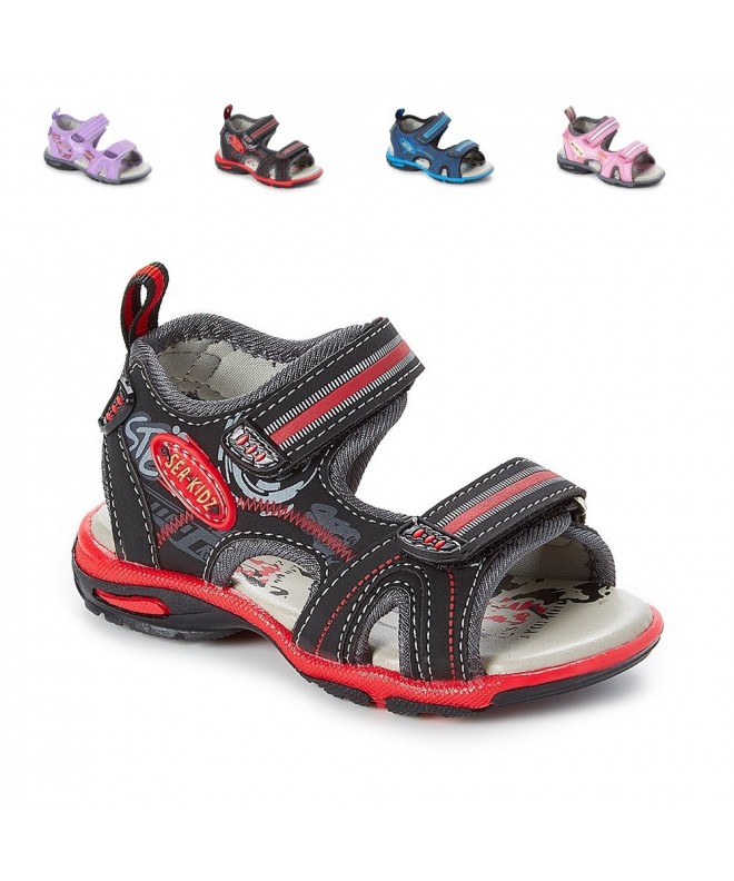 Sandals Kids Children Waterproof Hiking Sport Open Toe Athletic Sandals (Toddler/Little Kid/Big Kid) - Black/Red - CB17YUE3KI...