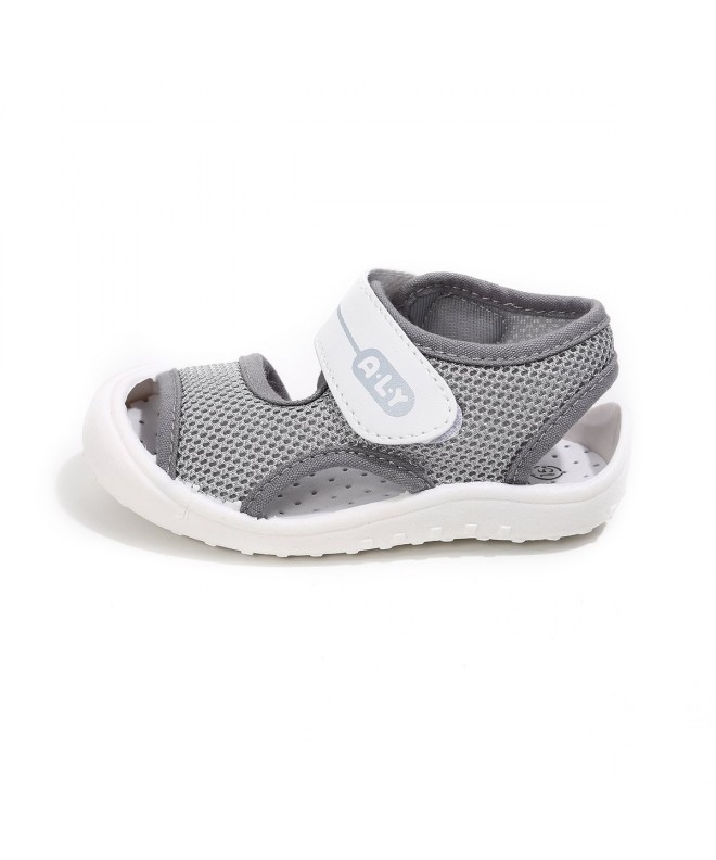 Sandals Boy's Girl's Summer Breathable Soft Sole Mesh Sports Sandals Open Toe Athletic Beach Shoes - Grey - CT18DL4EHDL $23.60