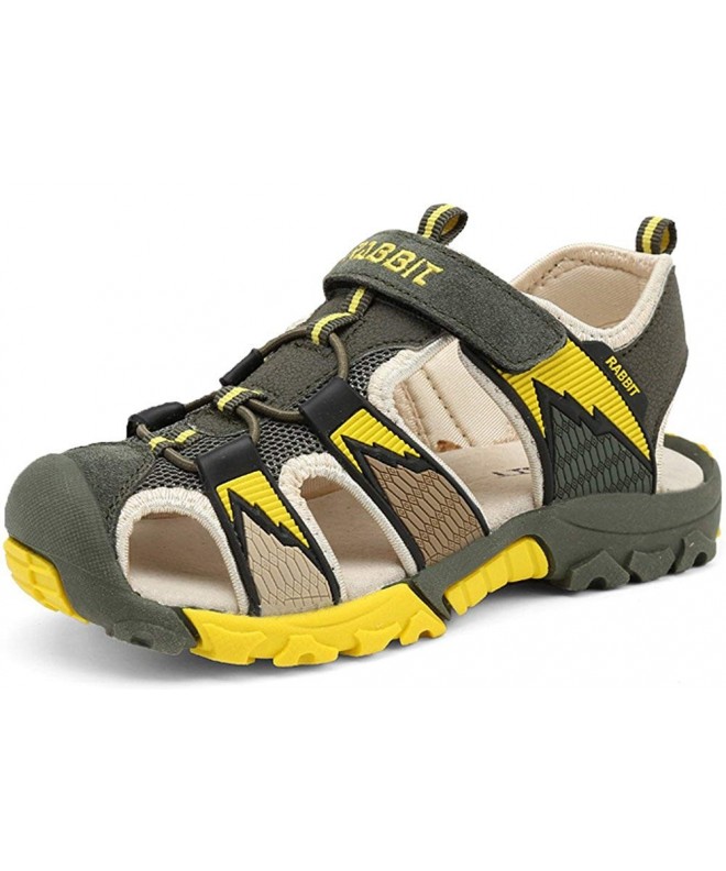 Sandals Kids Contrast Color Closed Toe Athletic Outdoor Sandals (Toddler/Little Kid/Big Kid) - Army Green - C112E5T5JP9 $42.34