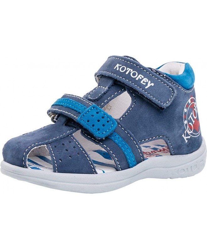 Sandals Toddler Boy Sandals 122090-22 Genuine Leather Orthopedic Shoes with Arch Support Blue - C818DSY0OXS $88.24