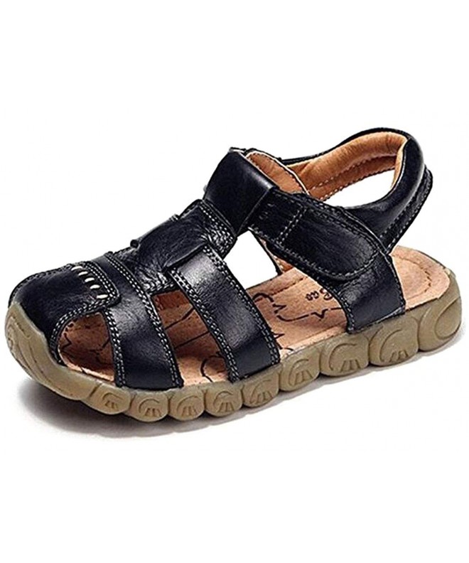 Sandals Boys' Closed-toe Strap Sandals Stylish Summer Beach Shoes Hollow Leisure Fisherman Sandals black 1M - CN1858S6DT3 $33.74