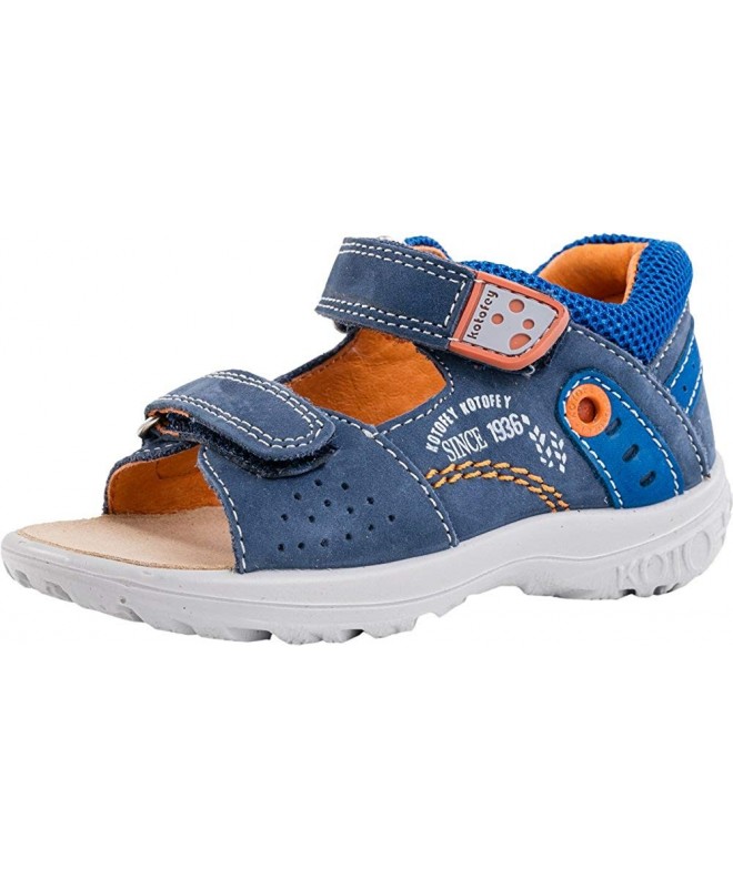 Sandals Boys Blue and Orange Sandals 122070-25 Genuine Leather Shoes for Kids - Orthopedic Shoes - C5185TIL7OX $90.68