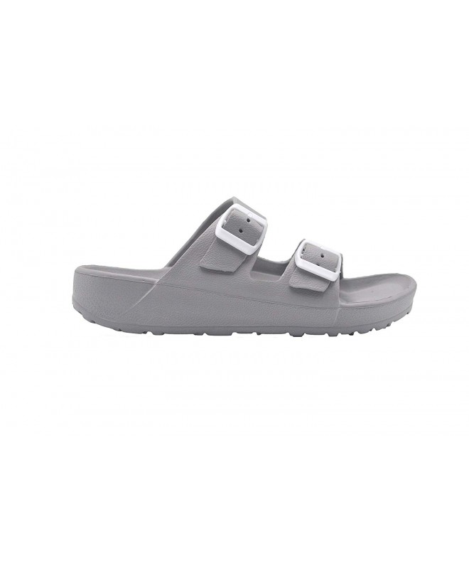 Sandals Boys Flip Flops Eva Double Buckle Slide Sandal - Grey - CN18OMKX773 $63.77
