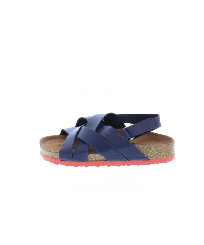Sandals Revo Boy's Footbed Sandal with Contrast Stitching and Outsole - Navy/Red - CH18NOIO4ZK $43.65