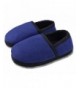 Slippers Little/Big Kids Warm Plush Fleece Slippers with Soft Memory Foam Slip-on Indoor Shoes - Dark Blue - CR18NDU524M $33.08