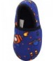 Slippers Toddler/Little Kid/Big Kid Boys Fleece Memory Foam Slip On Indoor Slippers - Blue Space Ships - CE18LL28ESR $26.86