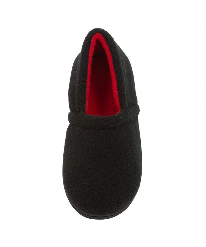 Slippers Boys Fleece Closed Back Slipper Rugged Outsole - Black/Red - C0185O0DKR3 $30.89