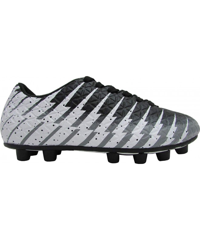 Soccer Bolt FG Soccer Shoes for Kids - Firm Ground Outdoor Soccer Shoes for Kids - Black/White/Silver - C718LNE88SY $46.12