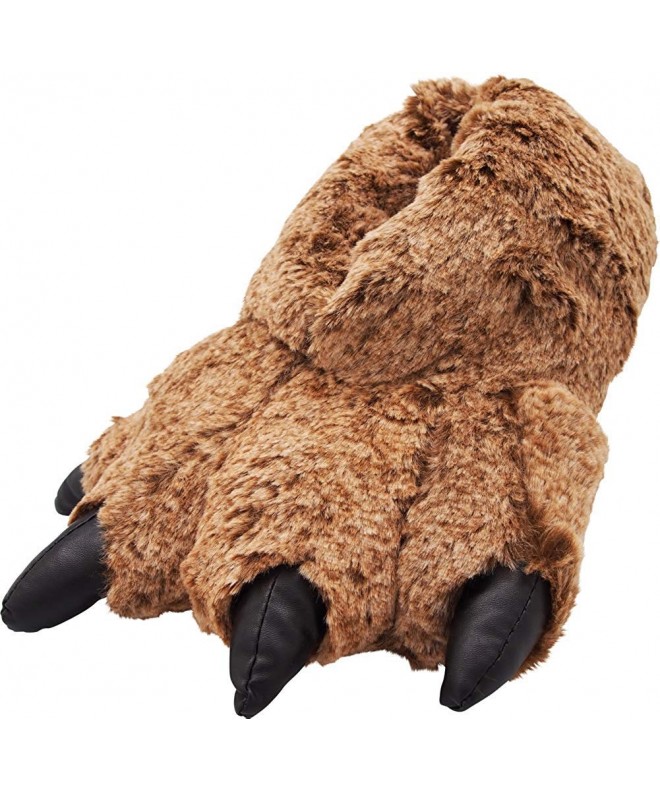 Slippers Grizzly Bear Stuffed Animal Claw Paw Slippers Toddlers - Kids & Adults - Tan Timber Wolf - CC18IZ0CD5O $31.06
