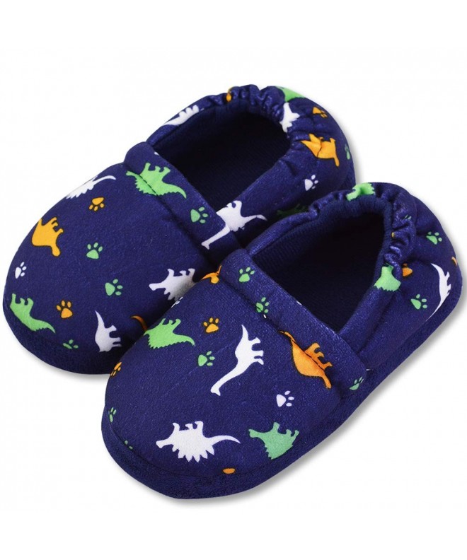 Slippers Kids' Winter Soft Faux Fur Ling Dinosaur Slippers with Anti-Slip Sole Shoes (FBA) - Dinosaur - C718KK50TMD $34.88