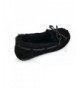 Slippers Kid's Moccasin Faux Soft Suede with Fur Lining Slippers Loafer Shoes - Black - CE126MHKD2L $25.27