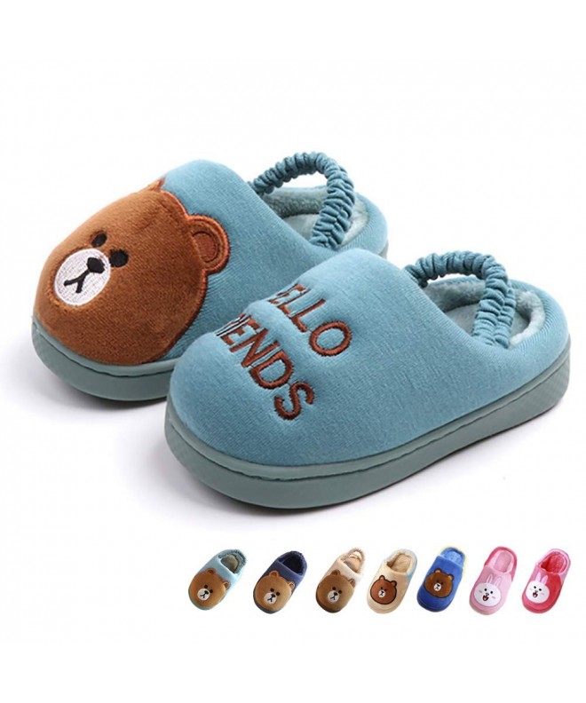 Slippers Animal Slippers Indoor Anti Skid Toddler - Lake Green - C018HKR0A87 $22.72