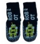 Slippers Retro Robot Kids Swedish Moccasins House Slippers Shoes Navy Blue - CQ1220ALLUL $54.21