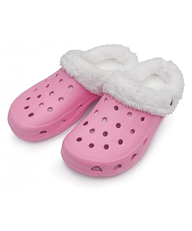 Slippers Kid's Unisex Classic Fur Lined Clog - Pink - CA18IDSH3A7 $24.42