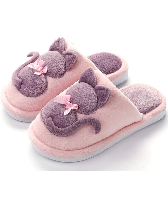 Slippers Womens Comfy Fuzzy Slppers - Memory Foam Slip On House Slippers for Mothers and Kids - Pink - CT18K6XC6T7 $30.43