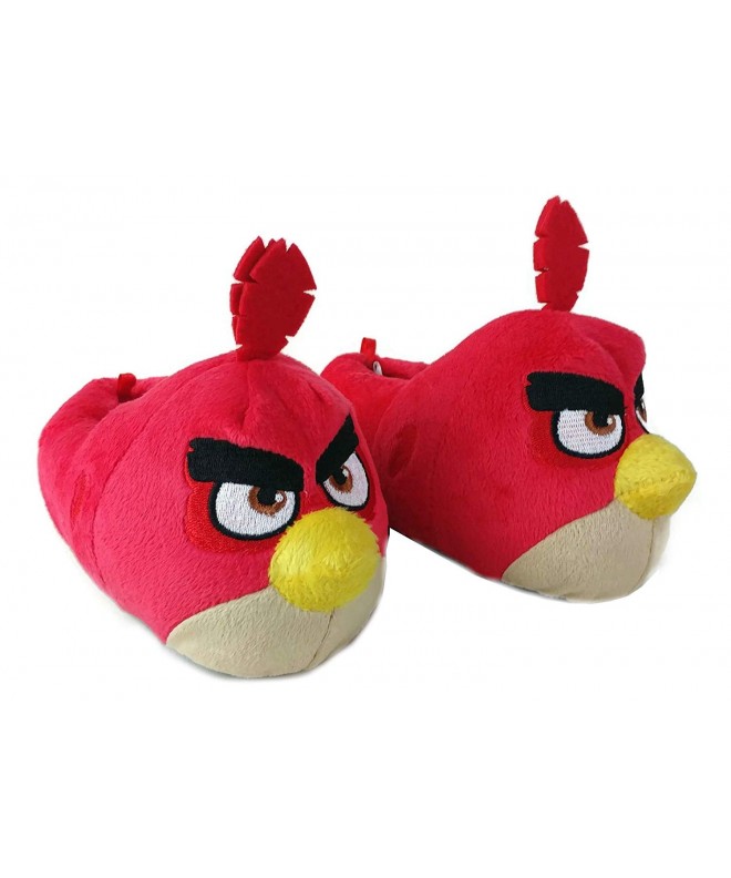 Slippers Angry Birds Boys Thick Plush Indoor Slippers Red - C41836KS8SO $20.90