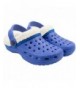 Slippers Nicole Bouvier Blue Kids Fuzzy Slippers Warm Fleece Lined Clogs for Boys Shoes for Outdoor and Indoor - Blue - CD180...
