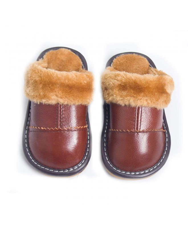 Slippers Slippers Closed Leather Indoor - Coffee - CA1887W586N $28.38