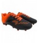 Soccer Liga FG Soccer Shoes for Kids - Firm Ground Outdoor Soccer Shoes for Kids - Black/Orange - CZ18M6OL328 $55.47