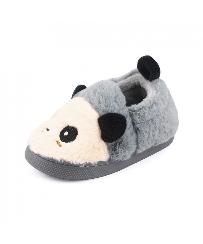 Slippers Kids Panda Slippers Plush Animal Autumn and Winter Warm Cotton Shoes Toddler - Grey - CV18I4QXQQ4 $27.14