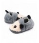 Slippers Kids Panda Slippers Plush Animal Autumn and Winter Warm Cotton Shoes Toddler - Grey - CV18I4QXQQ4 $27.14