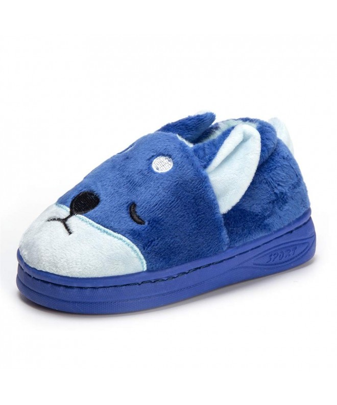 Slippers Toddler/Little Kids Puppy Plush Slippers Boys Girls Winter Warm Indoor and Outdoor Shoes - Blue - C018IS84S84 $26.87