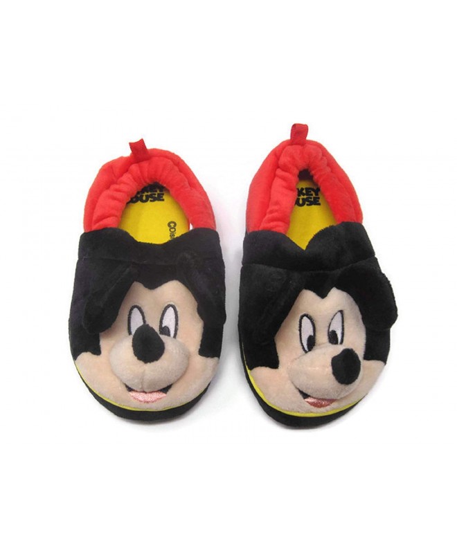 Slippers Toddler Boys Mickey Mouse Slippers with Fabric Upper and Padded Footbed - Size 9/10 - CR18MD4YWAQ $37.65