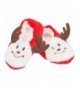 Slippers Kid's Reindeer Footies Red White X-Small Fluffy Polyester Christmas Slippers - C218I8UDTL5 $22.25