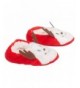 Slippers Kid's Reindeer Footies Red White X-Small Fluffy Polyester Christmas Slippers - C218I8UDTL5 $22.25