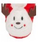 Slippers Kid's Reindeer Footies Red White Small Fluffy Polyester Christmas Slippers - CI18I8WNYZ6 $26.02