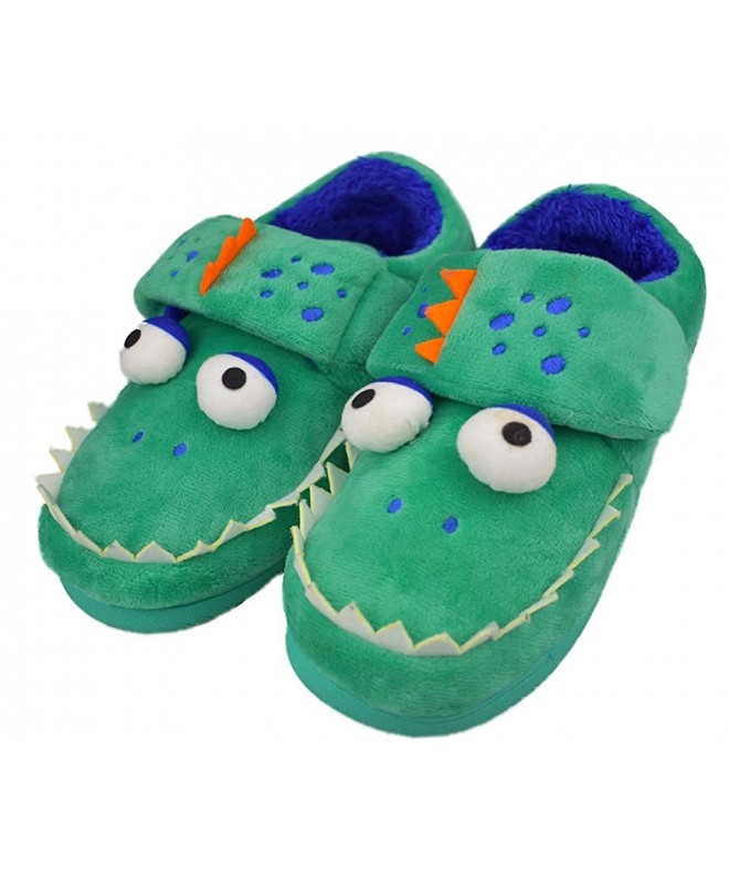 Slippers Girls/Boys Monster Slippers with Soft Memory Foam Anti-Slip Rubber Sole for Indoor Outdoor Wear - Blue - CQ18NA20O0X...