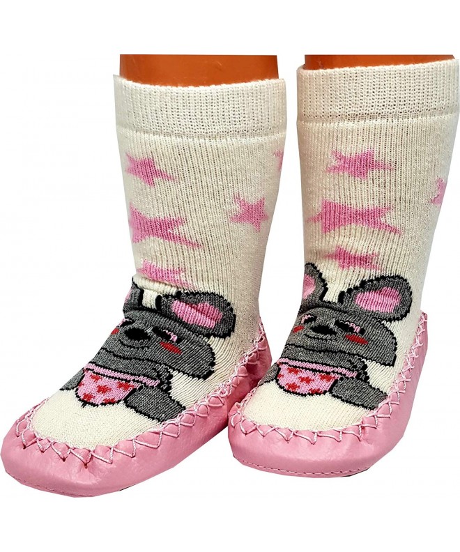 Slippers Kids Indoor Winter Slipper Socks Pink Star - CC18LWZU4Z4 $18.49