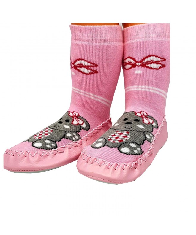 Slippers Kids Indoor Winter Slipper Socks RED Bow - CE18LWZL5T8 $23.36