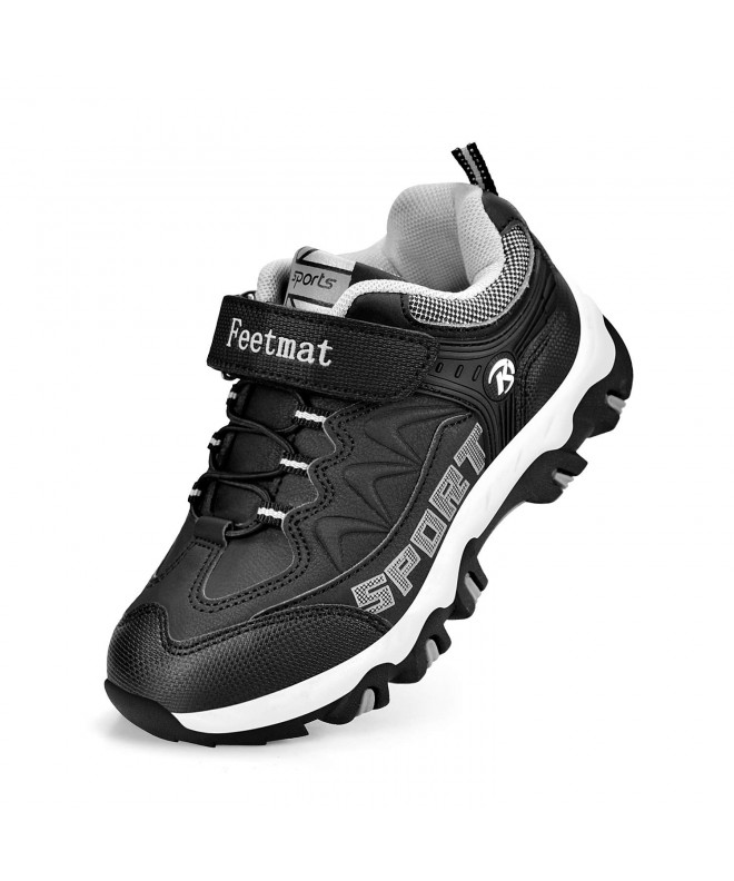 Sneakers Boys Sneakers Waterproof Kids Tennis Running Hiking Shoes - Black - CC18DURM247 $53.49