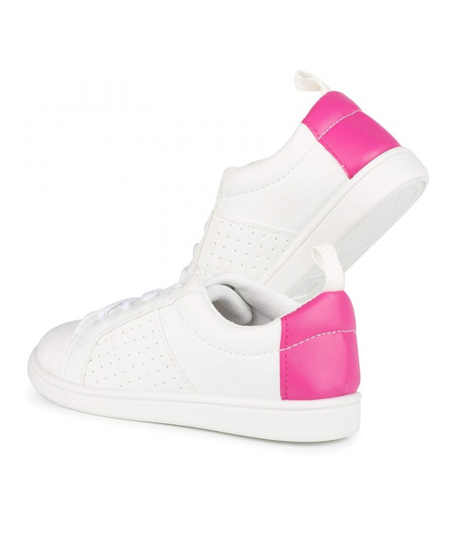 Sneakers Unisex Lace Up Tennis Sneakers for Boys - Girls - Toddler & Baby - White/Pink - CR1822689T6 $24.33