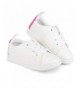 Sneakers Unisex Lace Up Tennis Sneakers for Boys - Girls - Toddler & Baby - White/Pink - CR1822689T6 $24.33