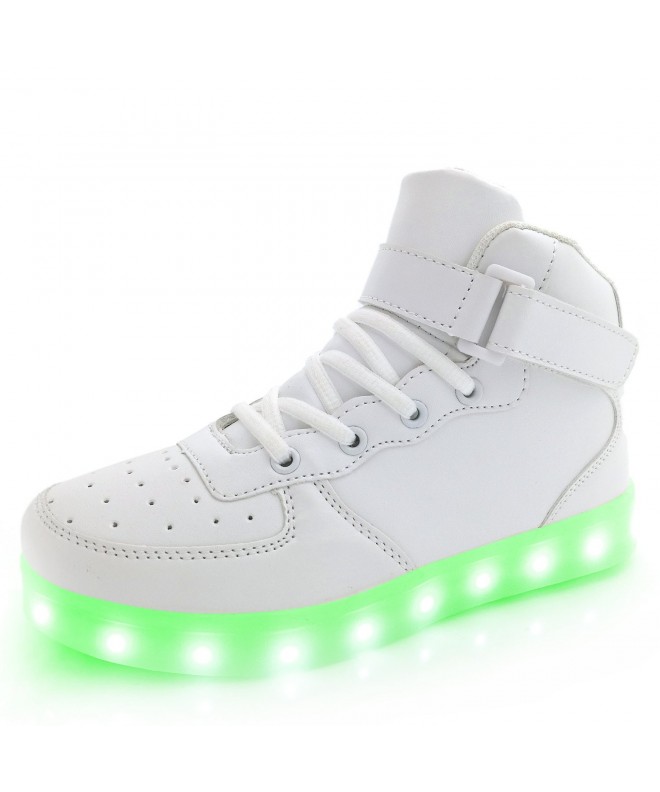 Sneakers Flashing USB Rechargeable Fashion Sneakers for Kids Halloween Xmas School Gift Black - White - C717Z447CQT $51.14