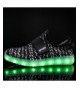 Sneakers Kids Boys Girls Breathable LED Light Up Shoes Flashing Sneakers - 001white&black - CB18LS642MI $45.24