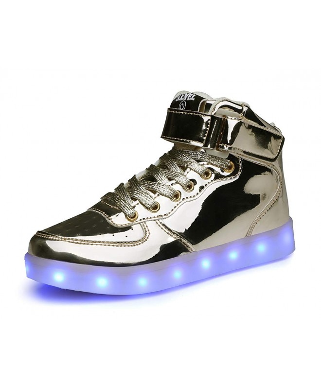 Sneakers LED Light up Shoes USB Flashing Sneakers for Kids Boys Girls - Sss98gold - CX18KOOW76Y $43.94